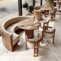 Meubles de café nordiques en bois massif, ensemble de table à manger en rotin durable, chaise de restauration rapide, banquette occidentale, siège de restaurant, canapé