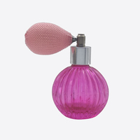 100ml clair noir rouge vide rond en verre bouteille cosmétique avec atomiseur d'ampoule pour bouteille de parfum