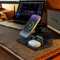 3-in-1 opvouwbaar magnetisch draadloos oplaadstation voor iPhone en smartwatches, draadloze opladerstandaard voor meerdere apparaten