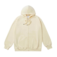 Peso pesado YKH 360GSM Fleece Fabric Sudadera con capucha de gran tamaño Logotipo personalizado en blanco Alta calidad Zip up Hoodie para hombres