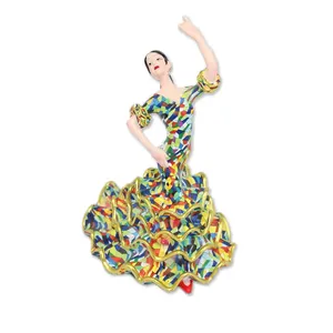 Factory Wholesale Home Decor Different Size Resin Statue Mosaic Spanish Flamenco Dancer Figurine