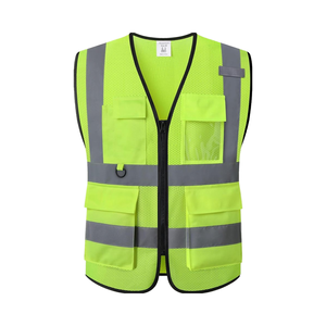 เสื้อกั๊กนิรภัย Hi VIS ของผู้ชายและผู้หญิงมีกระเป๋าสะท้อนแสงมองเห็นได้ชัดเจนซึ่งตรงตามมาตรฐาน ANSI/isea - Product Image 1