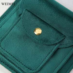 Bolsa de joyería de terciopelo WEIMEI, hebilla de oro, pendiente, pulsera, embalaje, logotipo personalizable - Product Image 2