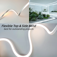 Neon Flex DC24V Dual Top+Side Bending Tanpa Titik, Strip Seragam, Dapat Disesuaikan 1800K-6500K, IP67 Tahan Air untuk Lampu Dinding Lengkung Luar Ruangan