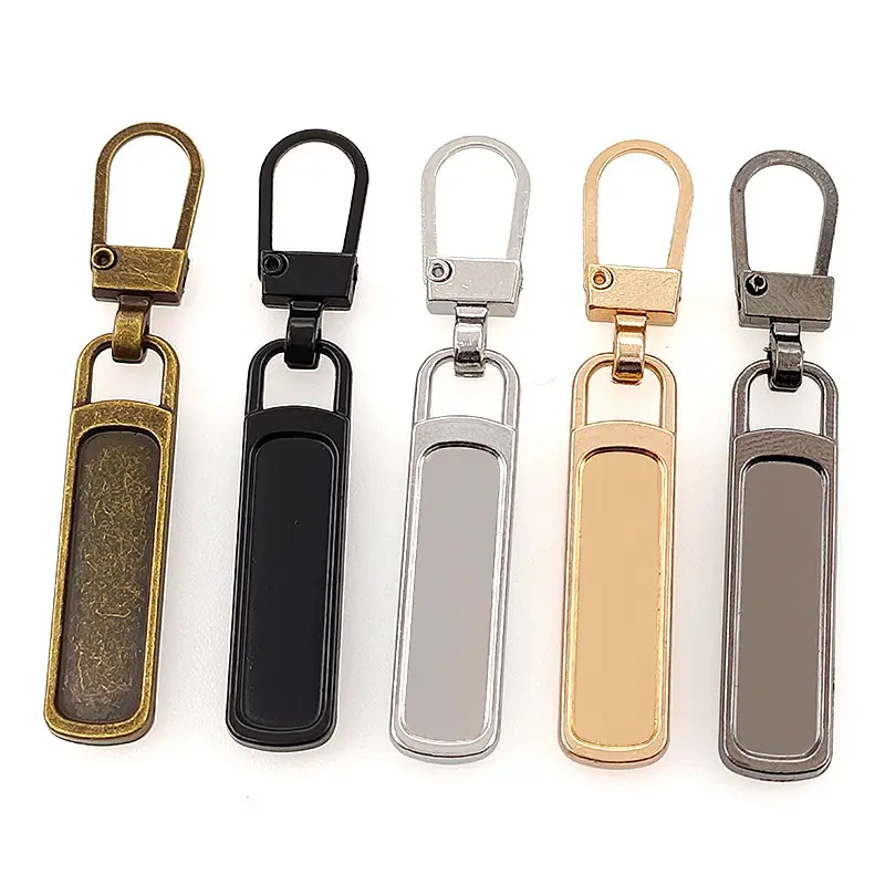 Wholesale New Design Customized Open-End Clothing Coat Silicone Zinc Alloy Zipper Slider Metal Puller Head for Coats