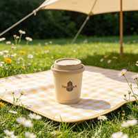Gobelets jetables écologiques biodégradables recyclables en papier kraft à double paroi DayuPack pour café, vin, lait, thé, avec couvercle, pour usage commercial