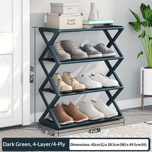 Zapatero de <span class=keywords><strong>suelo</strong></span> de cuatro niveles en forma de X Cedar Space con gabinete antipolvo para almacenamiento interior en el hogar/dormitorio - Product Image 6