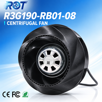 Ventilateur centrifuge EC R3G190-RB01-08 230VAC 190mm à haut débit d'air, à pales courbées vers l'arrière, pour module onduleur et refroidissement de rack de serveur