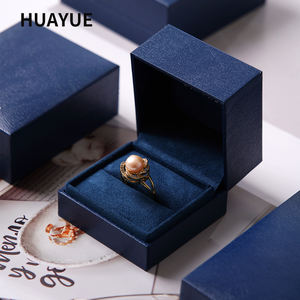 Huayue изготовленный на заказ синий роскошный бумажный пластиковый комплект ювелирных изделий упаковочная коробка с логотипом - Product Image 6