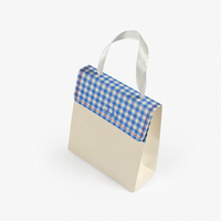Boîte-cadeau tenue dans la main à carreaux frais de dessin animé mignon personnalisé emballage de cuisson de dessert finition mate pour gâteau pour biscuits bonbons en stock