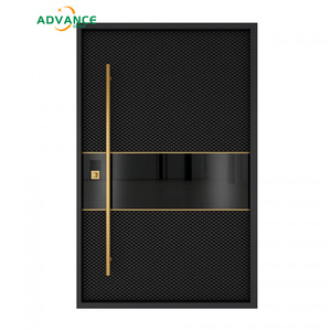 <span class=keywords><strong>Porte</strong></span> d'entrée de luxe en aluminium haut de gamme avec quincaillerie en acier inoxydable sur mesure et bande lumineuse pour maison - Product Image 5