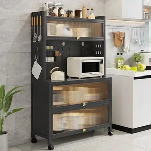Precio al por mayor, armarios de almacenamiento de cocina de gran capacidad, <span class=keywords><strong>estante</strong></span> de almacenamiento de vajilla de cocina, <span class=keywords><strong>estante</strong></span> para electrodomésticos de horno <span class=keywords><strong>microondas</strong></span> a prueba de polvo - Product Image 1