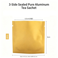 Sachet intérieur de thé noir scellé sur trois côtés, sachet de thé portionné de 5g, petit sachet à bulles, sachet pour snacks, thé aux fleurs, petit sachet scellé