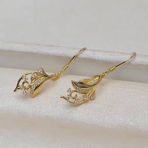 Pendientes de Plata S925 con Perlas Barrocas y Cristales para Mujer, con Gancho de Oreja Alienígena, Accesorios Hechos a Mano para Sombrero Piao, 3854 - Product Image 1