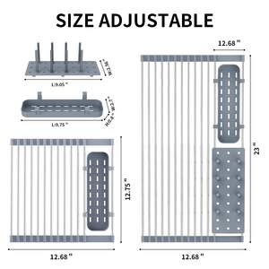<span class=keywords><strong>Escurridor</strong></span> <span class=keywords><strong>de</strong></span> <span class=keywords><strong>platos</strong></span> extensible portátil <span class=keywords><strong>de</strong></span> acero inoxidable 304, plegable sobre el fregadero, estante <span class=keywords><strong>enrollable</strong></span> para uso <span class=keywords><strong>de</strong></span> herramientas <span class=keywords><strong>de</strong></span> secado <span class=keywords><strong>de</strong></span> <span class=keywords><strong>platos</strong></span> - Product Image 2