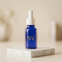 Botol Minyak Atsiri Kaca Silinder Biru Kosong Grosir 5ml 10ml 15ml 20ml 30ml 50ml 100ml Pabrik