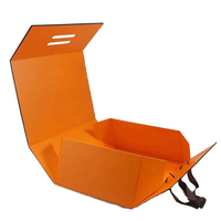 Boîte cadeau portable avec logo personnalisé, pliable, rigide, laminage mat, écologique, emballage en carton à rabat, impression de logo sur ruban