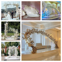 Arche de mariage en fer avec rideau de perles de cristal de luxe, grand format, pour la décoration de scène de mariage