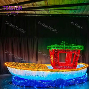 Grande Décoration Lumineuse LED en Forme de Navire de Noël pour Parcs, Centres Commerciaux et Décorations de Fêtes Commerciales - Product Image 3