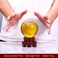 Esfera Decorativa de Cristal K9 con Efecto de Grieta de Hielo y Base de Luz LED para Decoración de Salas de Estar y Hoteles