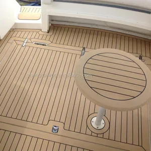 Ineinandergreifende synthetische Marine Teak Decking weiche PVC Decking für Boot Soft WPC Decking Teak Getreide boden