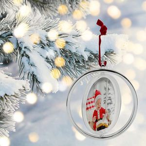 Adorno Navideño Colgante de Sublimación por Transferencia de Calor Blanco de 85 mm, Plástico + Madera MDF, Redondo, en Blanco, para DIY - Product Image 3