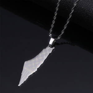 Collar con colgante personalizado de acero inoxidable 316L, chapado en oro PVD de 14K/18K, joyería fina de moda, collares con mapa de Israel y Palestina para mujer - Product Image 5