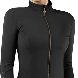 เสื้อซับในแขนยาวสีพื้นแบบสลิมฟิตมีซิปสำหรับผู้หญิง สีชมพู - Product Image 3
