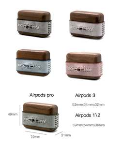 Heatseeking yeux de couture faits à la main en cuir véritable étui de Protection complet pour Airpod 1 2 3 <span class=keywords><strong>pro</strong></span> étui pour Huawei Freebuds - Product Image 2