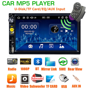 Lecteur MP5 pour voiture avec écran tactile de 7 pouces, prise en charge du Mirror Link, commande au volant, Bluetooth, radio FM, lecteur <span class=keywords><strong>DVD</strong></span> pour voiture - Product Image 3