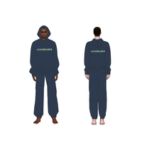 Ensemble pantalon de survêtement et sweat à capuche personnalisé surdimensionné en mélange de coton et de polyester 500GMS en néoprène vierge uni surdimensionné pour hommes survêtement