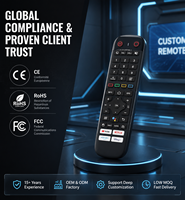 Télécommande intelligente noire OEM en gros pour TV Android, 45 boutons, compatible avec Google TV Box, apprentissage IR, commande vocale