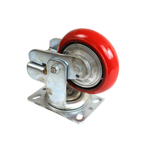 Tjj 2 Swivel Caster 100mm Diameter Metal Frame Shock Absorbing Furniture Wheel With Double Spring Suspension - Product Image 1