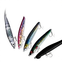 Leurre de pêche en acier inoxydable Xuansuo, type crayon coulant, surface zigzag, leurre dur artificiel à coulée lente pour la pêche au bar