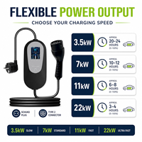 Chargeur de voiture portable 7 kW pour véhicules électriques, norme chinoise GB/T 220 V, étanche IP65, courant réglable, câble de charge EV à brancher à domicile
