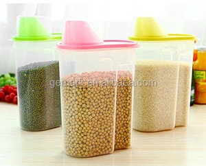 Contenedor Transparente de Plástico para Alimentos Secos, Organizador de Cereales con Taza Medidora y Boquilla Vertedora para Cocina y Despensa - Product Image 1