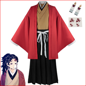 Kimono de cosplay Demon Blade Yoriichi Tsugikuni, costume rouge et noir, tenue de jeu de rôle anime, uniforme de style urbain automne 2023 - Product Image 5