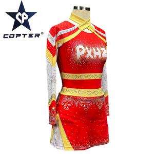 Conception OEM, imprimé numérique, uniformes de <span class=keywords><strong>cheerleading</strong></span> marron personnalisés pour femmes - Product Image 2