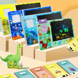 Personnaliser la langue Machine d'apprentissage intelligente pour les enfants cartes Flash parlantes avec planche à dessin d'écriture LCD