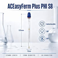 Électrode pH combinée à membrane PTFE, plage 0-14 pH, S8 PG13.5 225mm, capteur en ligne pour analyse industrielle de l'eau, personnalisation ODM