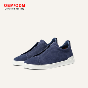 Chaussures décontractées classiques pour hommes en daim de luxe, style rétro, à enfiler, confortables, imperméables, semelle blanche, pour affaires et loisirs - Product Image 1