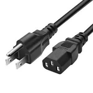 Manufacturer AC Power Cord Cables Television Air Conditioner Refrigerator IEC C5 C13 USA Plug 3Pin 10A Computer Power Cable