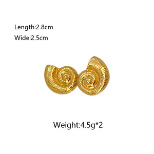 Boucles d'oreilles clous tendance en acier inoxydable 304, plaqué or PVD, motifs nœud, papillon, soleil, cœur, géométriques simples et élégantes pour femme - Product Image 5