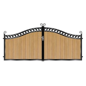 Giá Tốt Nhất Tùy Chỉnh 25-Năm Của Nhãn Hiệu Trượt Sắt Cổng Thân Thiện Với Môi Thời Tiết Chịu Mài Mòn Bột Tráng Hiện Đại Phong Cách Mới Hàng Rào Trellis - Product Image 1