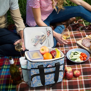 Wholesales Custom BOHO Print Large Capacity Insulated Cool Bag Camping Cooler Bag for Lunch - Product Image 4