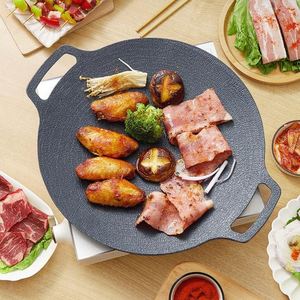 Plaque de cuisson ronde antiadhésive multifonctionnelle en aluminium moulé sous pression de style coréen pour barbecue extérieur - Product Image 3