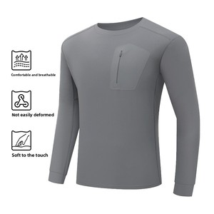 <strong>Bird</strong> Family Same Style Base <strong>Shirt</strong> Men's Autumn Winter Outdoor Casual Crew Neck Long Sleeve Cotton Blend Loose Fit T-<strong>Shirt</strong> Chest - Product Image 4