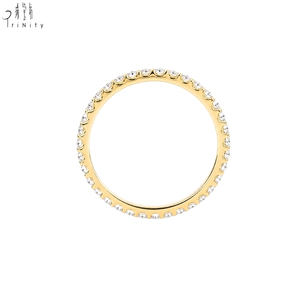 Anillo apilable de diseño clásico, muy vendido, de oro macizo de 18 quilates con diamantes naturales auténticos, ideal para uso diario. - Product Image 3