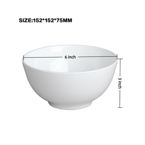 Bol à salade en mélamine incassable, blanc, en plastique, pour soupes et nouilles, vaisselle pour usage domestique et commercial - Product Image 6