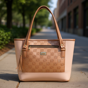 Bolso Tote para Mujer Fana Lala, Cuero PU, Patrón Geométrico, Cierre de Cremallera, Elegante, Uso Diario, Estilo Veraniego - Product Image 2